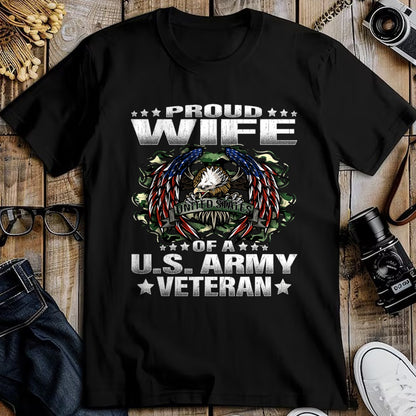 Best Wife Shirt, Wife and Husband Unisex T-Shirt/Hoodie/Sweatshirt HLT00 - Gift for wife T shirt, lucky wife   Proud Wife Of A US Army Veteran Military Vet's Spouse T-Shirt