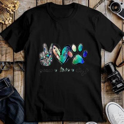 Dog Love Shirt, Dog Lover Gift T-Shirt/Hoodie/Sweatshirt HLT00 - Womens Peace love dogs V-Neck T-Shirt