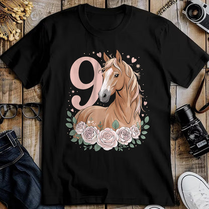 Best Horse Lover Shirt , Funny Horse UnisexT-Shirt/Hoodie/Sweatshirt HLT00 -  9th Birthday Horse Girl Design 9 Years Old Girl Horses T-Shirt