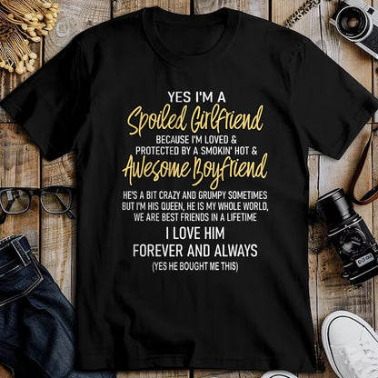 Best Wife Shirt, Wife and Husband Unisex T-Shirt/Hoodie/Sweatshirt HLT00 - Gift for wife T shirt, lucky wife   Lucky Wife Yes I'm A Spoiled Loved Protected Girlfriend T-Shirt
