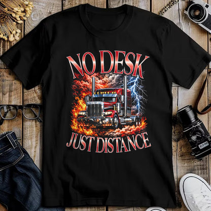 Best Truck Driver Life Shirt, Funny Trucker UnisexT-Shirt/Hoodie/Sweatshirt HLT00 - No Desk Just Distance Truck Driver Long Haul Semi Truck Big T-Shirt