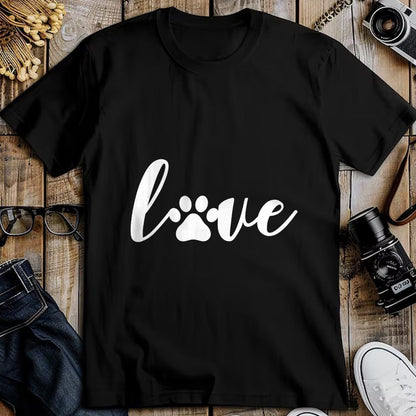 Cat Love Shirt, Funny Cat Lover Gift UnisexT-Shirt/Hoodie/Sweatshirt HLT00 - Paw Print Love Heart Funny Cool Dog Cat Mom Pet Animal Lover T-Shirt Small