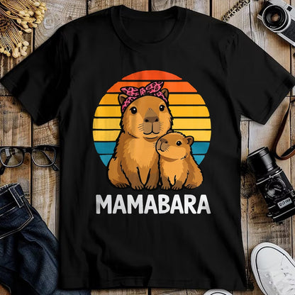 Cute Capybara Shirt, Funny Capybara Unisex T-Shirt/Hoodie/Sweatshirt HLT00 - Mamabara Capybara Mother T-Shirt