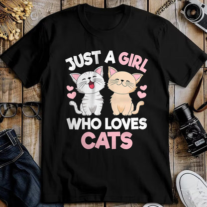 Cat Love Shirt, Funny Cat Lover Gift UnisexT-Shirt/Hoodie/Sweatshirt HLT00 - Just A Girl Who Loves Cats Cute Cat Lover Kitty Girls Kids T-Shirt (1)