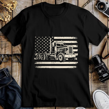 Best Truck Driver Life Shirt, Funny Trucker UnisexT-Shirt/Hoodie/Sweatshirt HLT00 - Semi Truck USA Flag Driver Trucker Patriotic Retro T-Shirt