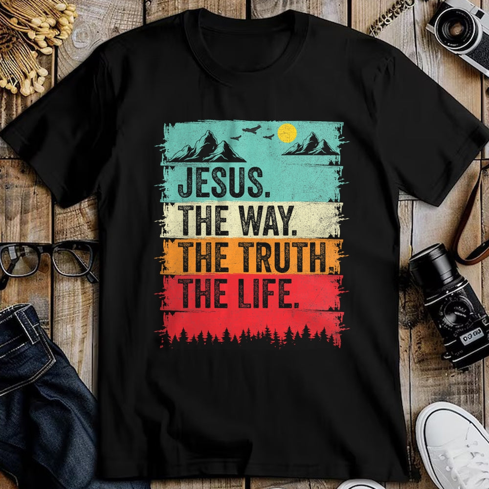 Christian Tee, Christian Faith Unisex T-Shirt/Hoodie/Sweatshirt HLT00 - Jesus The Way Truth Life Women Men Kids Christian Worship T-Shirt