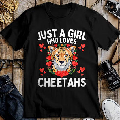 Cat Love Shirt, Funny Cat Lover Gift UnisexT-Shirt/Hoodie/Sweatshirt HLT00 - Just A Girl Who Loves Cheetahs Cute Big Cat Wildlife Lovers T-Shirt