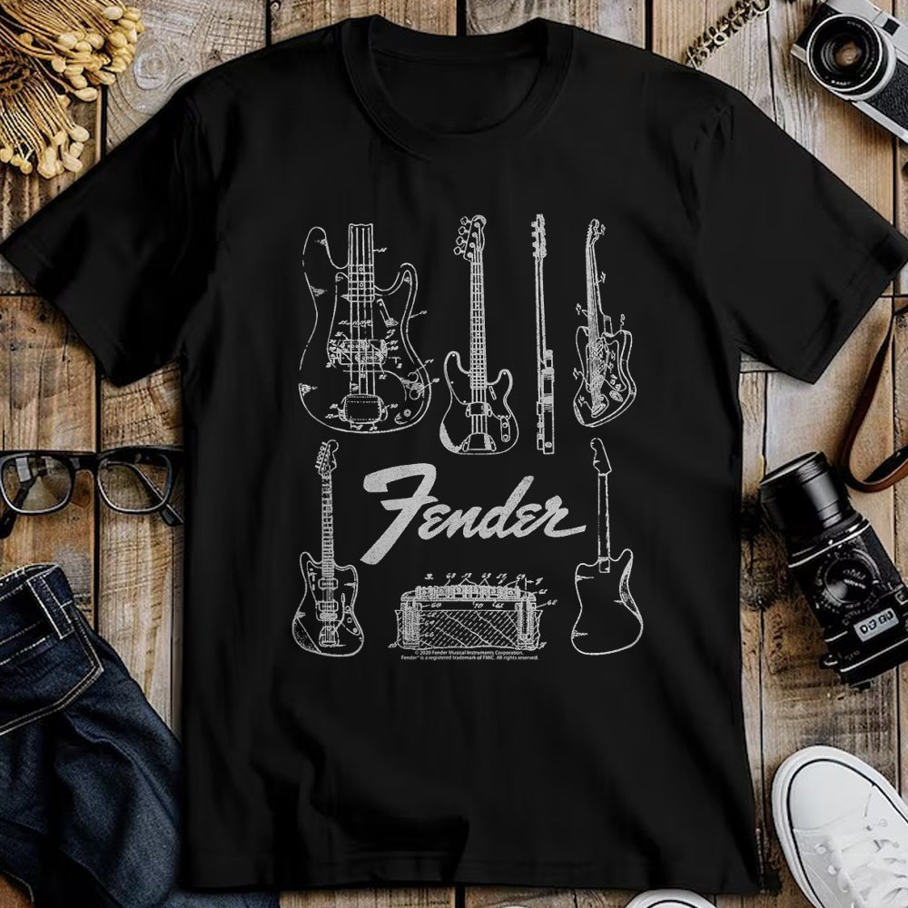 Guitar Lover Shirt, Funny Guitar UnisexT-Shirt/Hoodie/Sweatshirt HLT00 - Fender Guitars & Amp Logo T-Shirt