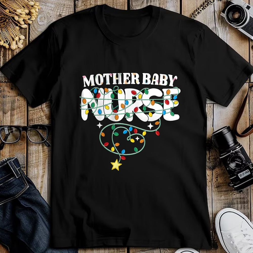Funny Nurse Shirt, Nurse Unisex T-Shirt/Hoodie/Sweatshirt HLT00 - Mother Baby Nurse Christmas Tree Mom Baby Nurse Xmas Party T-Shirt