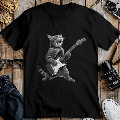 Guitar Lover Shirt, Funny Guitar UnisexT-Shirt/Hoodie/Sweatshirt HLT00 - Funny Cat Playing Guitar Rock and Roll Gifts Men Women Kid T-Shirt
