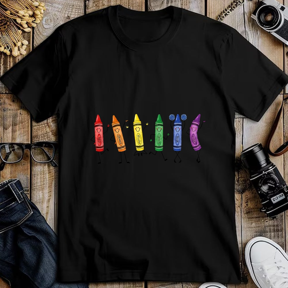 Best Teacher Shirt, Funny Teacher UnisexT-Shirt/Hoodie/Sweatshirt HLT00 - Cute Rainbow Crayons Preschool Teacher Back to School T-Shirt