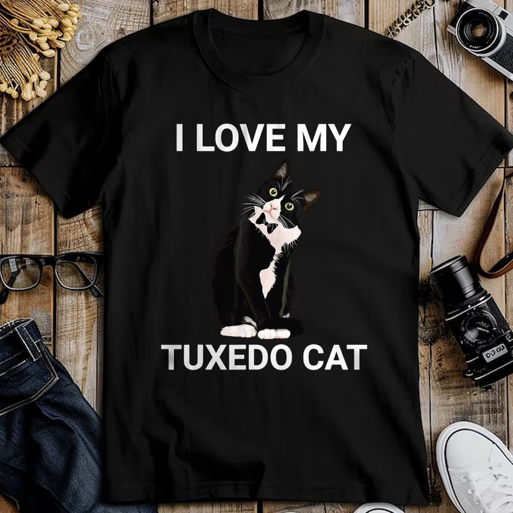 Cat Love Shirt, Funny Cat Lover Gift UnisexT-Shirt/Hoodie/Sweatshirt HLT00 - I Love My Tuxedo Cat, for Tuxedo Cat Lover, Funny Tuxedo Cat T-Shirt (1)