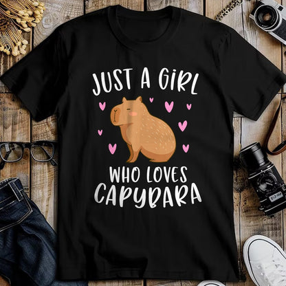 Cute Capybara Shirt, Funny Capybara Unisex T-Shirt/Hoodie/Sweatshirt HLT00 - Cute Capybara Just A Girl Who Loves Capybara T-Shirt