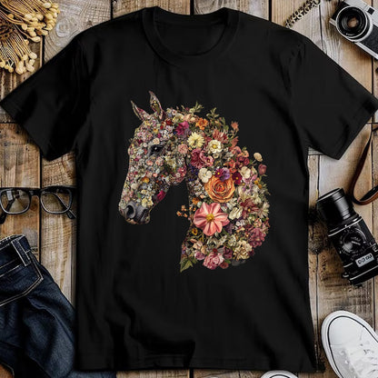 Best Horse Lover Shirt , Funny Horse UnisexT-Shirt/Hoodie/Sweatshirt HLT00 - Horse Lover Gifts Floral Horse T-Shirt - Unisex-Adult, Classic Fit, Black, Small, Short Sleeve, Cott