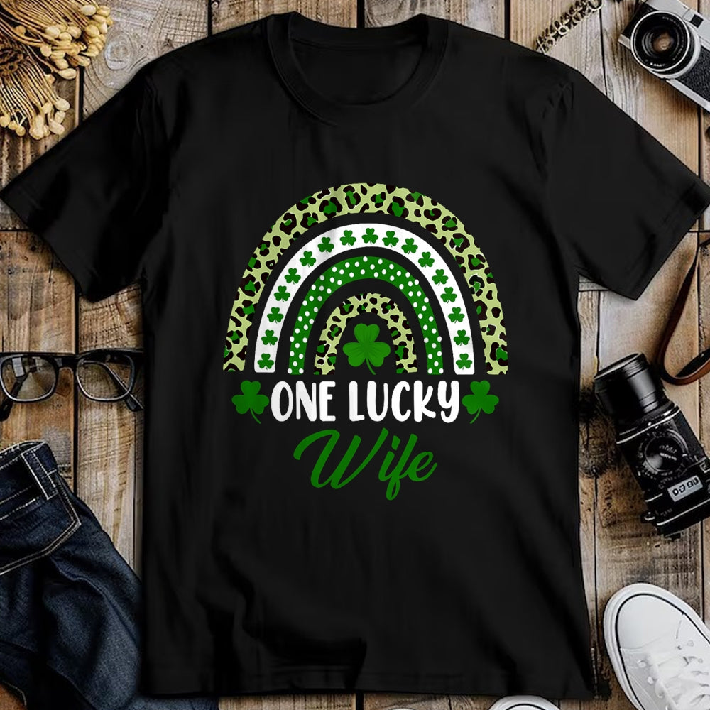 Best Wife Shirt, Wife and Husband Unisex T-Shirt/Hoodie/Sweatshirt HLT00 - Gift for wife T shirt, lucky wife   One Lucky Wife Rainbow St Patricks Day Lucky Wife T-Shirt