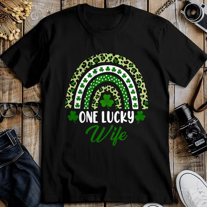 Best Wife Shirt, Wife and Husband Unisex T-Shirt/Hoodie/Sweatshirt HLT00 - Gift for wife T shirt, lucky wife   One Lucky Wife Rainbow St Patricks Day Lucky Wife T-Shirt