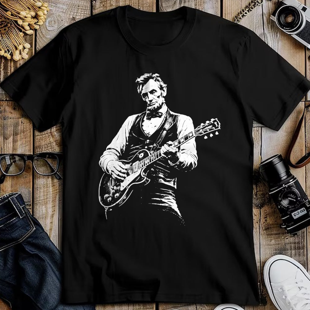 Guitar Lover Shirt, Funny Guitar UnisexT-Shirt/Hoodie/Sweatshirt HLT00 - Retro Vintage Abraham Lincoln Abe Lincoln Playing Guitar Men T-Shirt