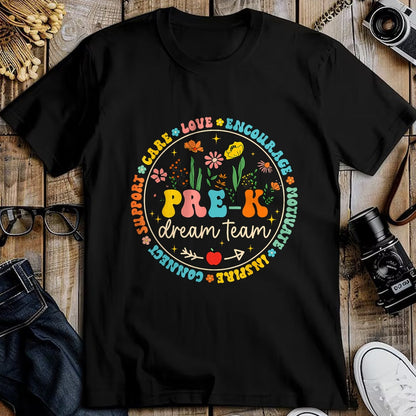 Best Student Shirt, Funny Back To School UnisexT-Shirt/Hoodie/Sweatshirt HLT00 - Pre-K Dream Team Back To School Teacher Care Love Floral T-Shirt