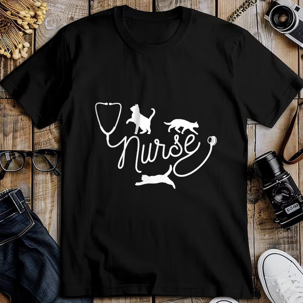 Funny Nurse Shirt, Nurse Unisex T-Shirt/Hoodie/Sweatshirt HLT00 - Nurse Cat Mom - RN Nurse and Cat Lovers T-Shirt