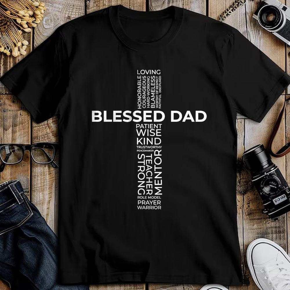 Christian Tee, Christian Faith Unisex T-Shirt/Hoodie/Sweatshirt HLT00 - Christian Blessed Dad Cross Father_s Day Shirt T-Shirt