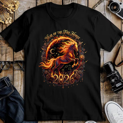 Best Horse Lover Shirt , Funny Horse UnisexT-Shirt/Hoodie/Sweatshirt HLT00 - Year of The Fire Horse 2026 Lunar Chinese New Year Zodiac T-Shirt