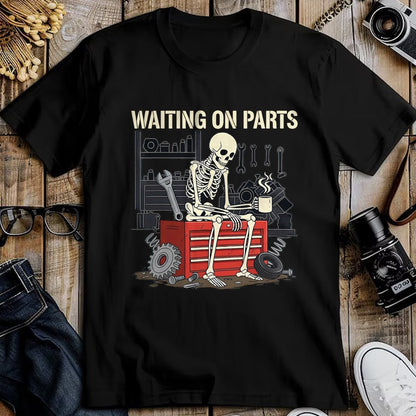 Best Mechanic Life Shirt, Funny Mechanic UnisexT-Shirt/Hoodie/Sweatshirt HLT00 - Waiting On Parts Skeleton Garage Auto Mechanic Repair T-Shirt, Men, Black, Large