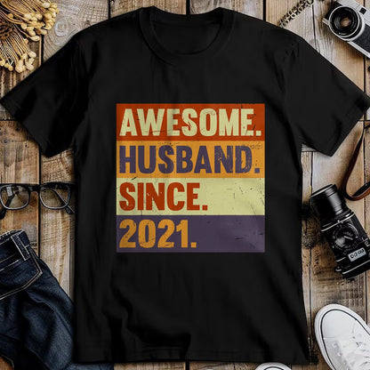 Best Wife Shirt, Wife and Husband Unisex T-Shirt/Hoodie/Sweatshirt HLT00 - 3rd Year Wedding Anniversary Epic Awesome Husband Since 2021 T-Shirt