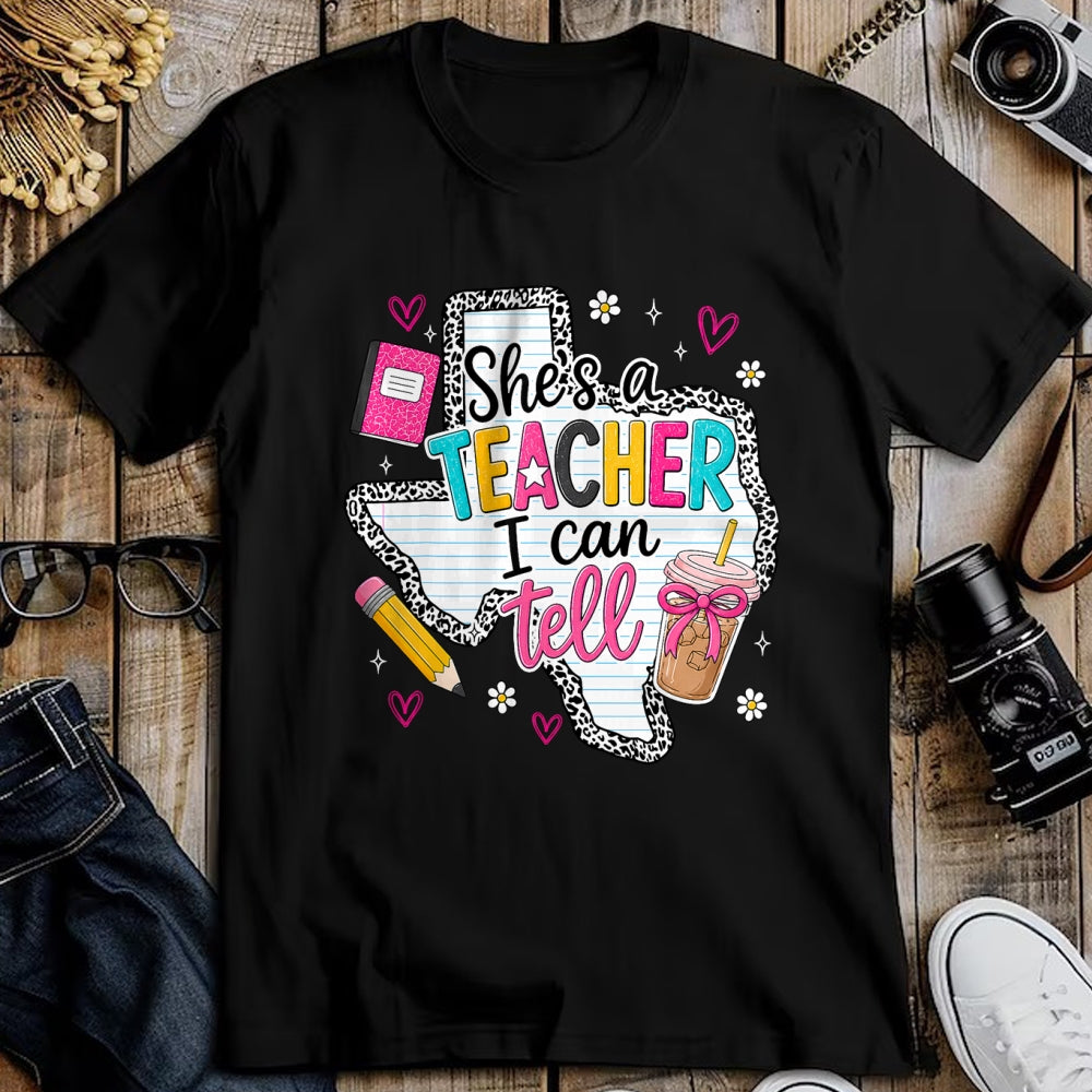 Best Teacher Shirt, Funny Teacher UnisexT-Shirt/Hoodie/Sweatshirt HLT00 - She's A Teacher I Can Tell Western Classroom Art T-Shirt