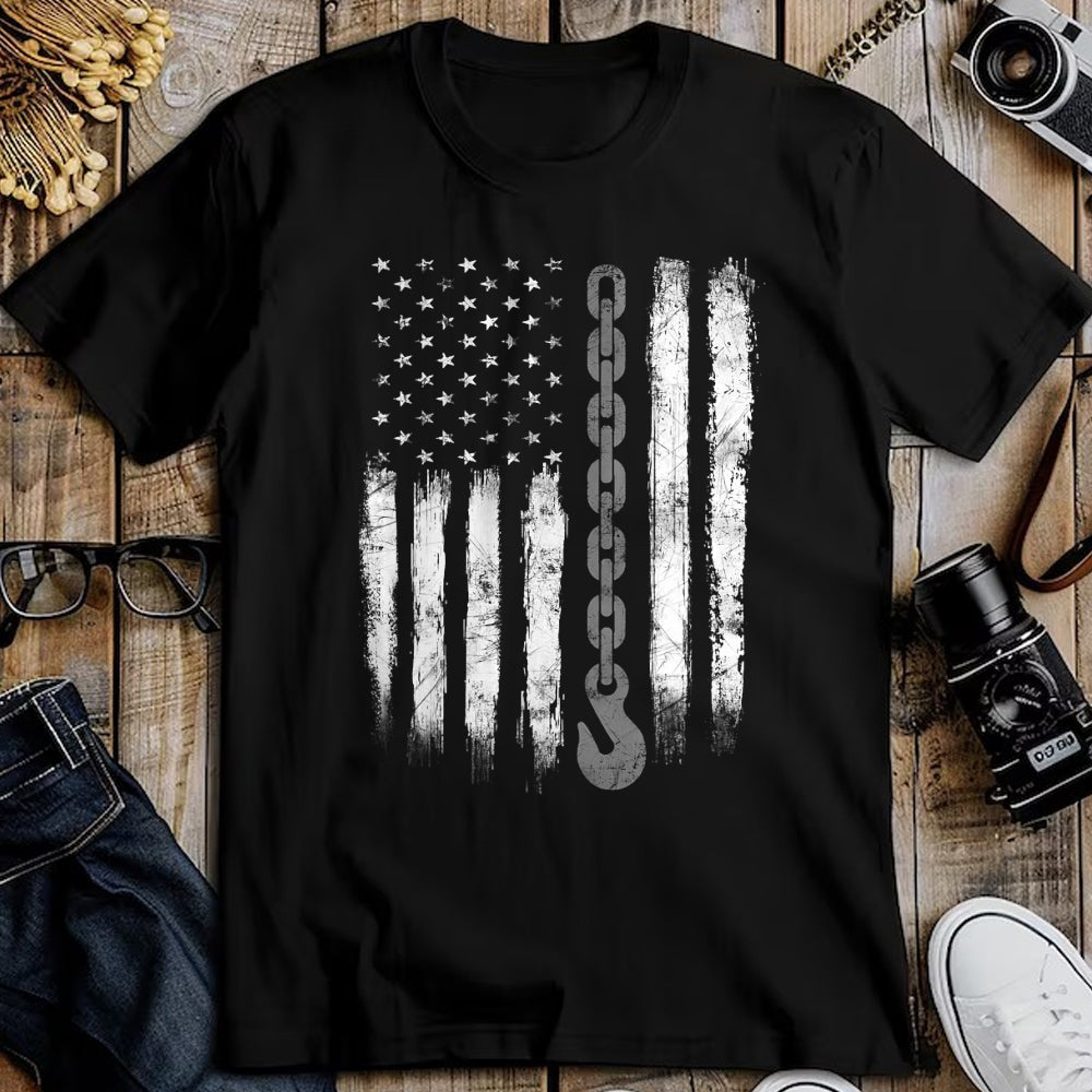Best Truck Driver Life Shirt, Funny Trucker UnisexT-Shirt/Hoodie/Sweatshirt HLT00 - Tow Truck Driver Gift Men USA Flag Towing Hook for US T-Shirt