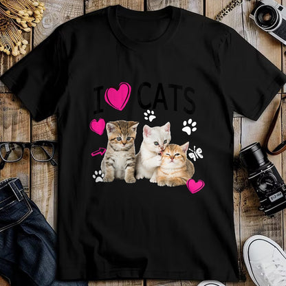 Cat Love Shirt, Funny Cat Lover Gift UnisexT-Shirt/Hoodie/Sweatshirt HLT00 - Cat Lover Tee Cute I Love Cats Kittens Hearts Paws Gift Idea T-Shirt (1)