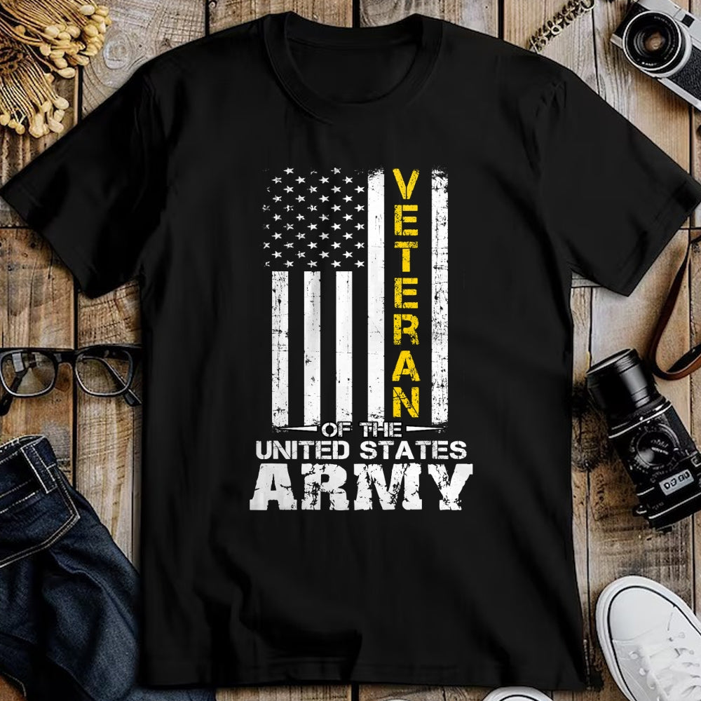 Proud Veteran Shirt, Funny Veteran UnisexT-Shirt/Hoodie/Sweatshirt HLT00 - Veteran of United States US Army Veteran Gold T-Shirt