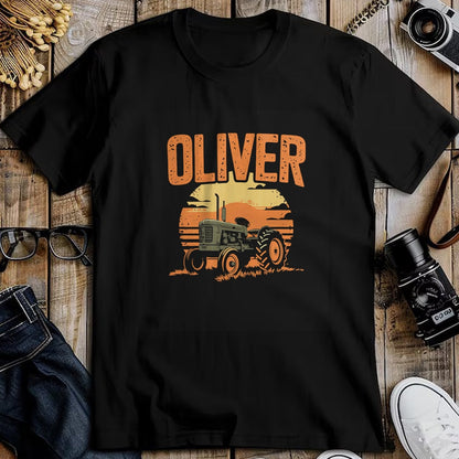 Best Farmer Life Shirt, Funny Farmer UnisexT-Shirt/Hoodie/Sweatshirt HLT00 - Oliver Personalized Nametag Tractor for Oliver T-Shirt