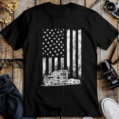 Best Truck Driver Life Shirt, Funny Trucker UnisexT-Shirt/Hoodie/Sweatshirt HLT00 - Truck Driver American Flag Trucker Vintage Men Women Gift T-Shirt Small