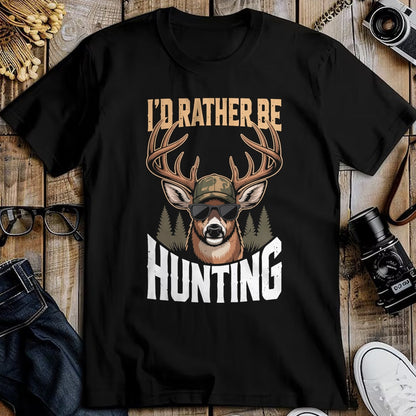 Funny Hunting Shirt, Gift For Hunting Lover Unisex T-Shirt/Hoodie/Sweatshirt HLT00 - Mens Camo Deer Hunting Funny Id Rather Be Hunting Camouflage T-Shirt