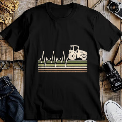 Best Farmer Life Shirt, Funny Farmer UnisexT-Shirt/Hoodie/Sweatshirt HLT00 - Vintage Tractor Heartbeat Farmer Farming Men T-Shirt, Men, Black, 3X-Large