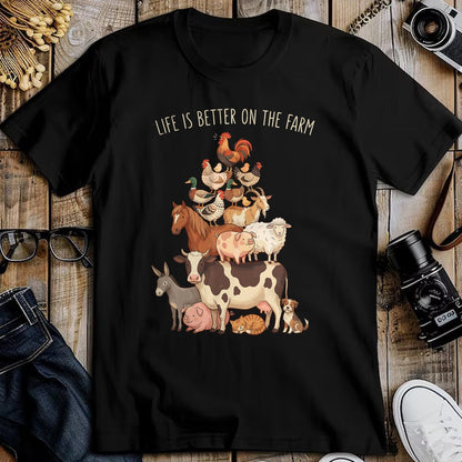 Best Farmer Life Shirt, Funny Farmer UnisexT-Shirt/Hoodie/Sweatshirt HLT00 - Life is Better on the Farm Farmers Farming Cow Pig Chicken T-Shirt