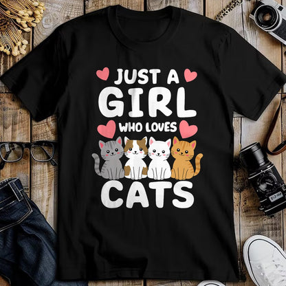 Cat Love Shirt, Funny Cat Lover Gift UnisexT-Shirt/Hoodie/Sweatshirt HLT00 - Cat Just A Girl Who Loves Cats T-Shirt (1)