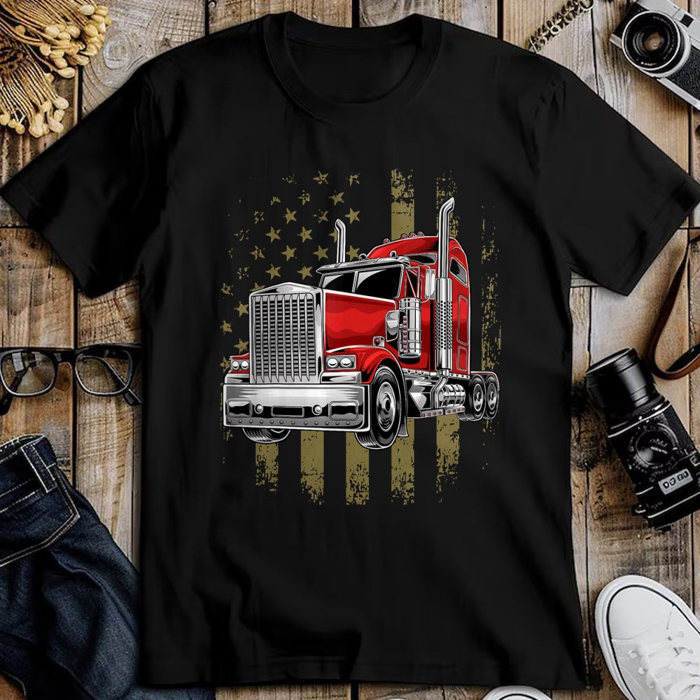 Best Truck Driver Life Shirt, Funny Trucker UnisexT-Shirt/Hoodie/Sweatshirt HLT00 - Patriotic Truck Driver American Flag Shirt Trucker Gifts Men T-Shirt