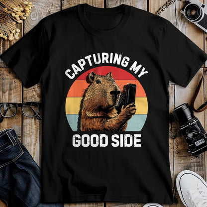 Cute Capybara Shirt, Funny Capybara Unisex T-Shirt/Hoodie/Sweatshirt HLT00 - Capybara Selfie Long Sleeve T-Shirt