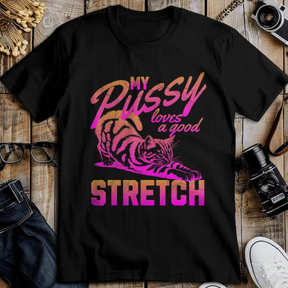 Cat Love Shirt, Funny Cat Lover Gift UnisexT-Shirt/Hoodie/Sweatshirt HLT00 - My Pussy Love A Good Stretch Funny Vintage T-Shirt (1)