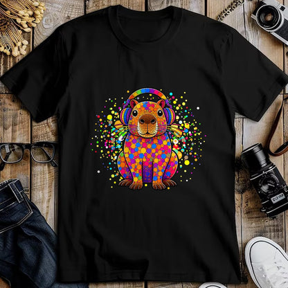 Cute Capybara Shirt, Funny Capybara Unisex T-Shirt/Hoodie/Sweatshirt HLT00 - Funny Capybara Dots Art Animal Lovers Students Boys Girls T-Shirt (2)