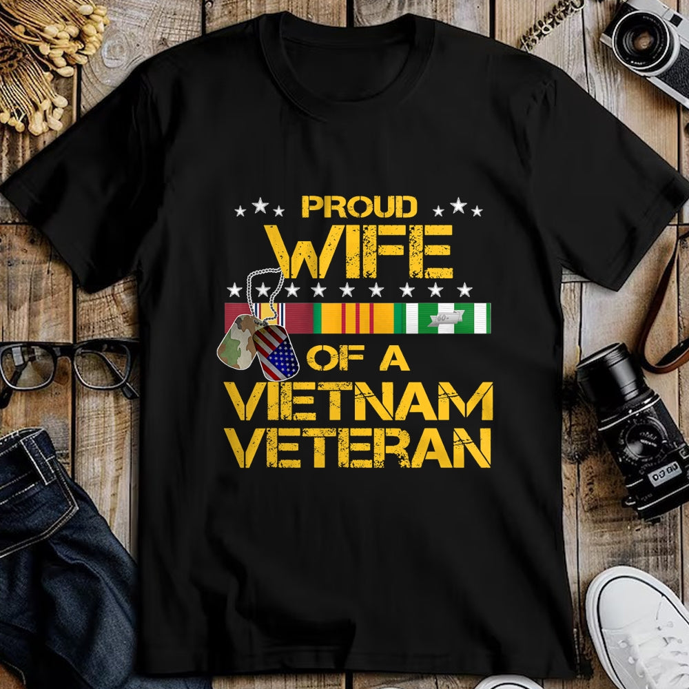 Best Wife Shirt, Wife and Husband Unisex T-Shirt/Hoodie/Sweatshirt HLT00 - Gift for wife T shirt, lucky wife   Proud Wife Of A Vietnam Veteran My Husband Is A Hero T-shirt T-S