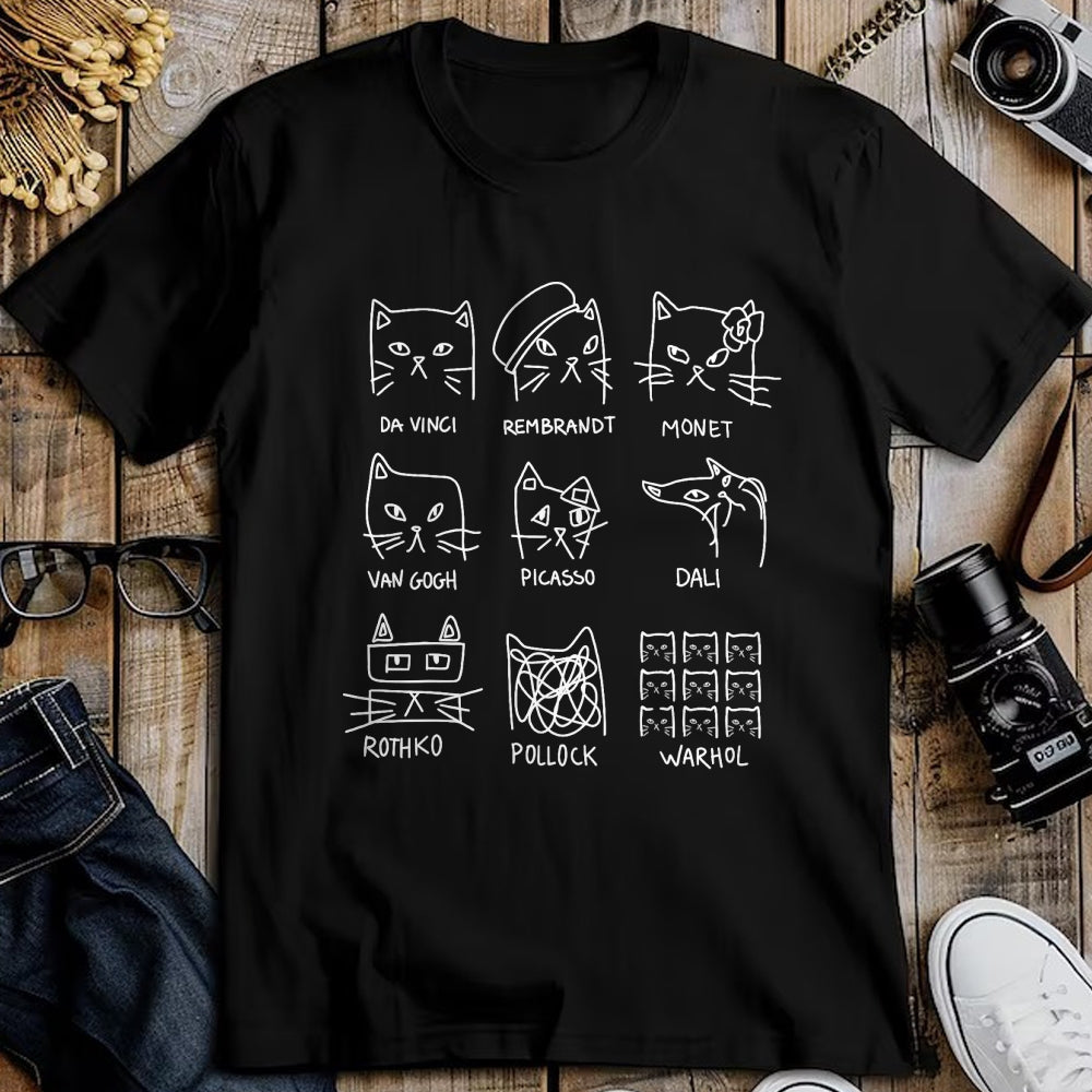 Best Teacher Shirt, Funny Teacher UnisexT-Shirt/Hoodie/Sweatshirt HLT00 - Artistic Cats Funny Cat Minimalist Illustration Art Teacher T-Shirt