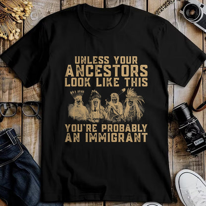 Native American T-Shirts, Vintage Native American Unisex T-Shirt/Hoodie/Sweatshirt HLT00 - American Indian You_re Probably An Immigrant
