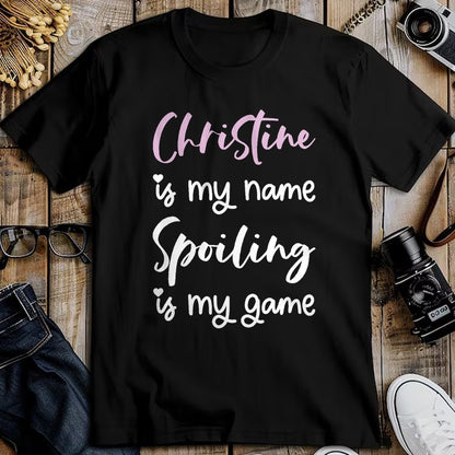 Best Wife Shirt, Wife and Husband Unisex T-Shirt/Hoodie/Sweatshirt HLT00 - Christine Name Personalized Women Spoiled Girl Cute Pink T-Shirt (1)
