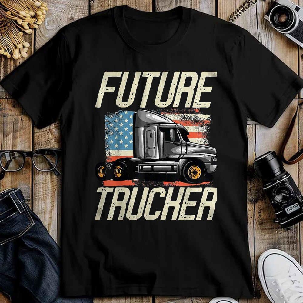 Best Truck Driver Life Shirt, Funny Trucker UnisexT-Shirt/Hoodie/Sweatshirt HLT00 - Future Trucker Truck Driver Semi Kids Son Daughter Clothing T-Shirt, Youth, Red, Small