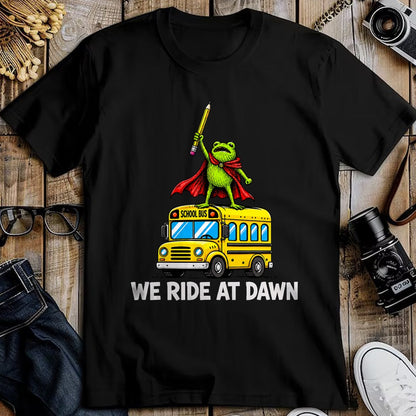 Best Student Shirt, Funny Back To School UnisexT-Shirt/Hoodie/Sweatshirt HLT00 - We Ride At Dawn Funny Back to School Buss Frog Teacher Kids T-Shirt