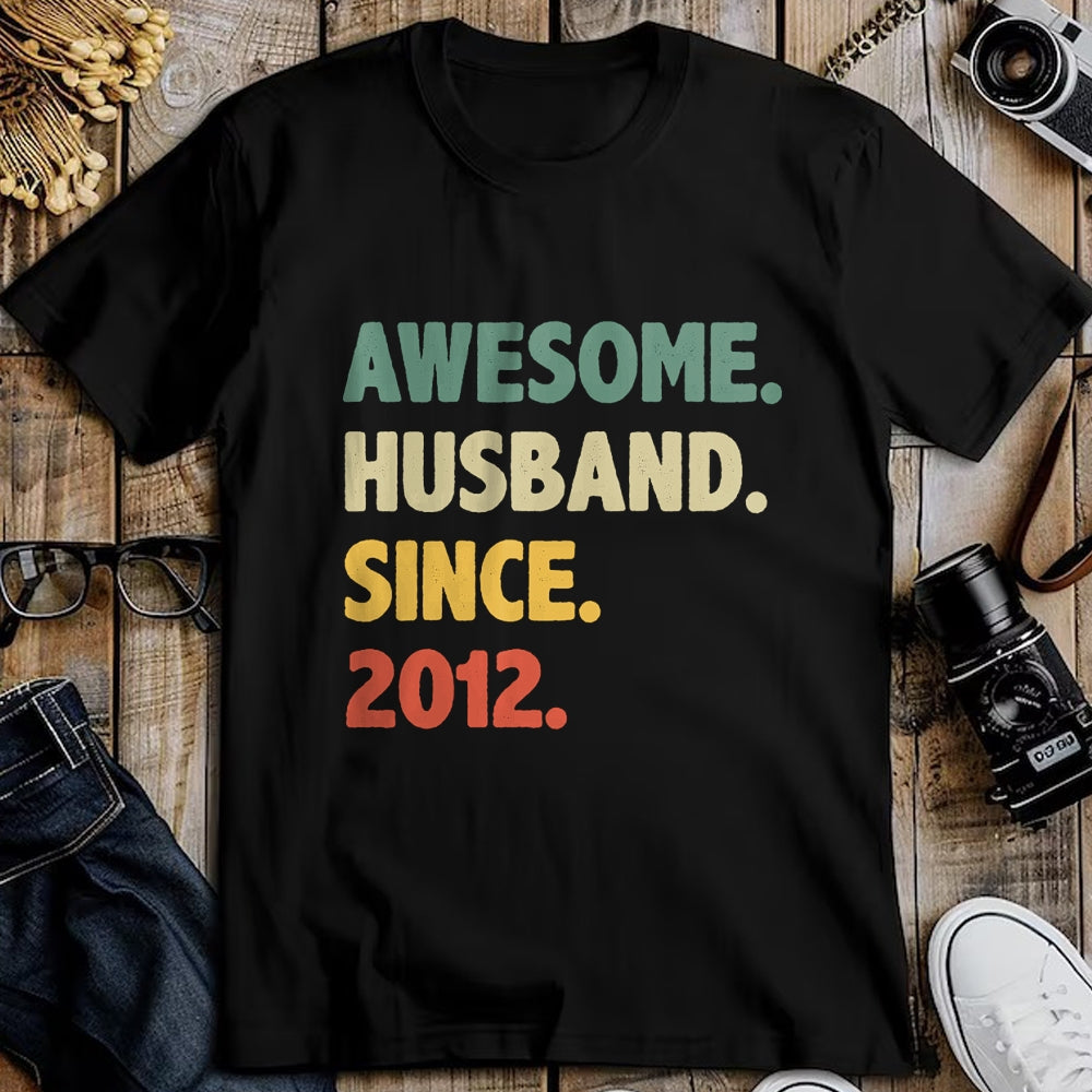 Best Wife Shirt, Wife and Husband Unisex T-Shirt/Hoodie/Sweatshirt HLT00 - 12th Wedding Anniversary Epic Awesome Husband Since 2012 Long Sleeve T-Shirt
