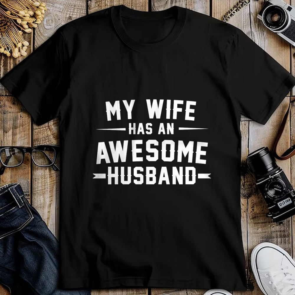 Best Wife Shirt, Wife and Husband Unisex T-Shirt/Hoodie/Sweatshirt HLT00 - My wife has an awesome husband Long Sleeve T-Shirt