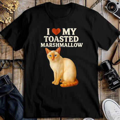 Cat Love Shirt, Funny Cat Lover Gift UnisexT-Shirt/Hoodie/Sweatshirt HLT00 - I Love My Toasted Marshmallow Siamese Cat Kitten Valentines T-Shirt, Women, Heather Blue, Medium